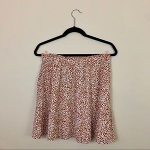 Loft Leopard Animal A-Line Mini Skirt